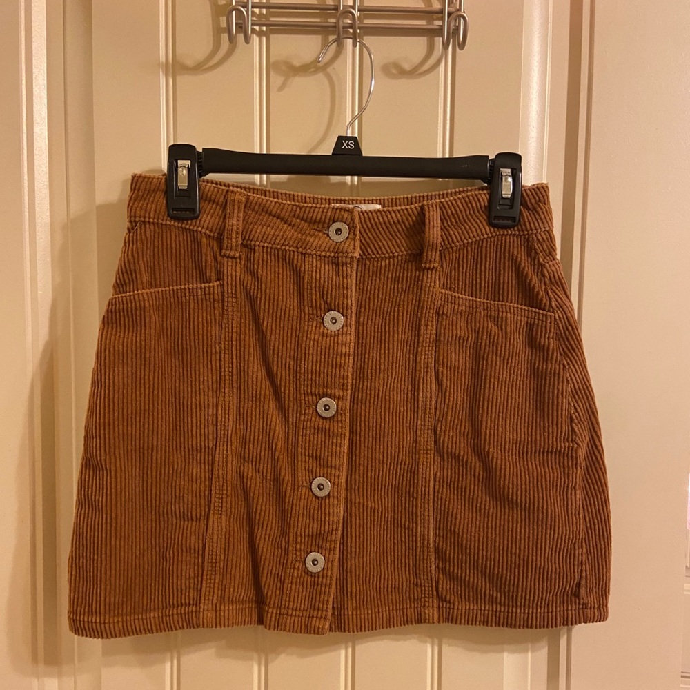 Corduroy Button Down Skirt